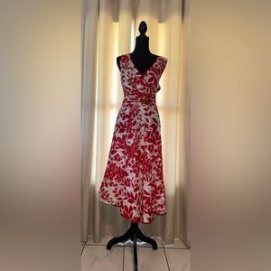 Amanda Lane Red and White Floral Maxi Dress